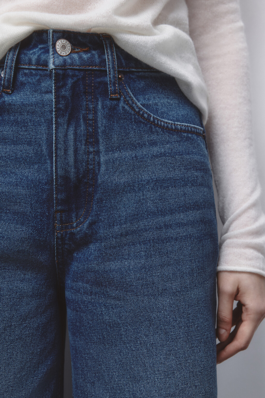 Джинсы wide leg широкие с высокой посадкой - цвет голубой - 6