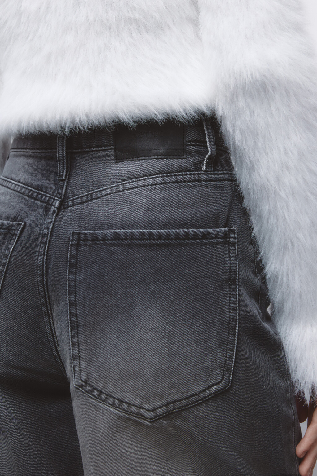 Джинсы wide leg широкие с высокой посадкой - цвет серый - 6