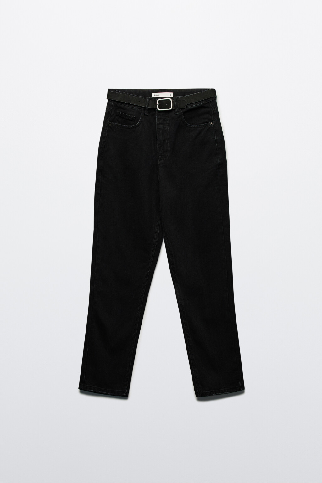 Джинсы mom с высокой посадкой и ремнем - цвет черный - 7