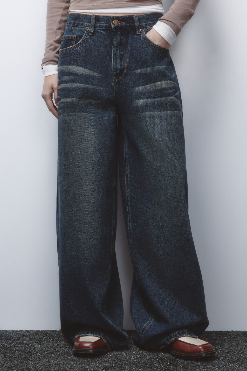 Джинсы baggy fit со средней посадкой - цвет синий - 2