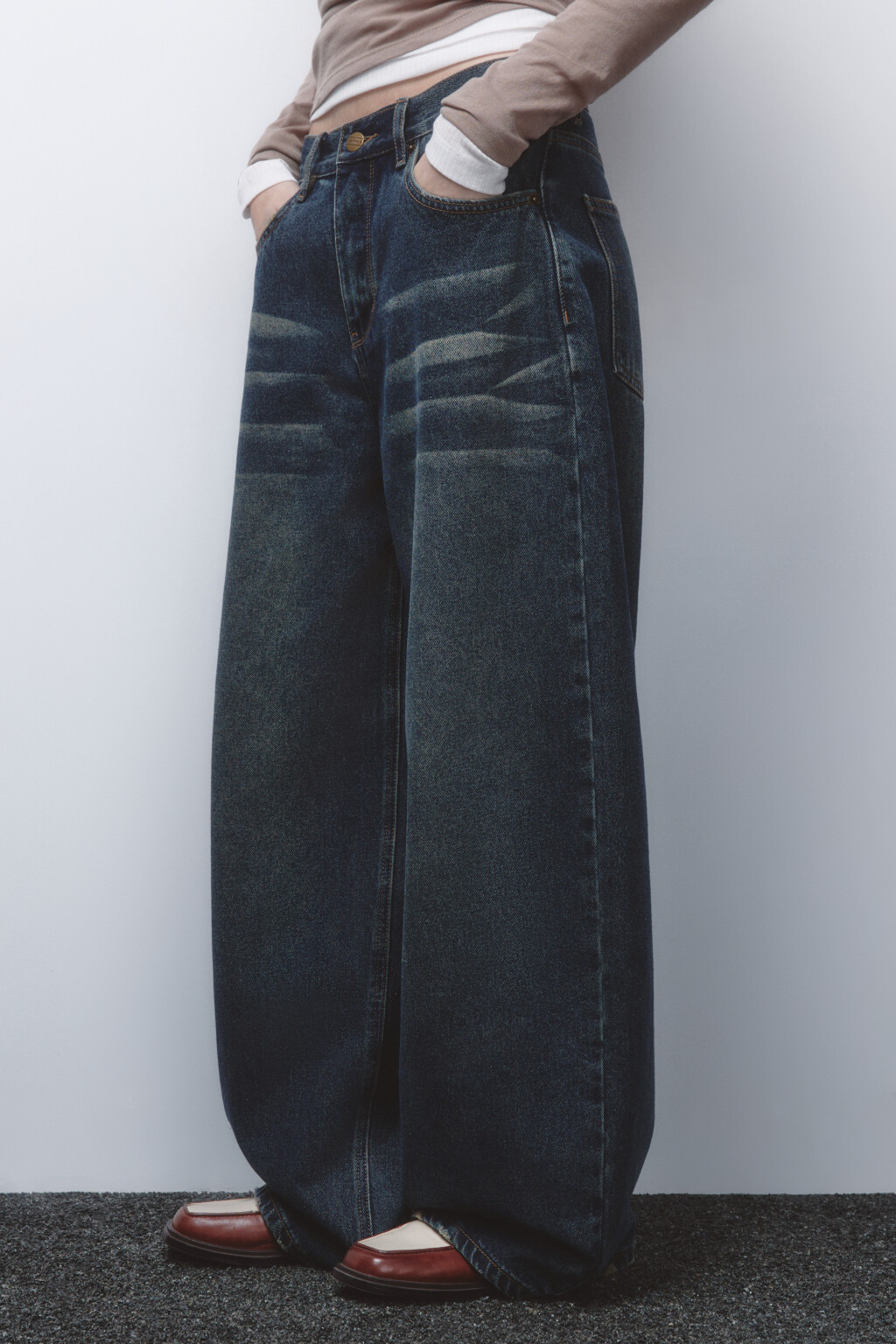 Джинсы baggy fit со средней посадкой - цвет синий - 3