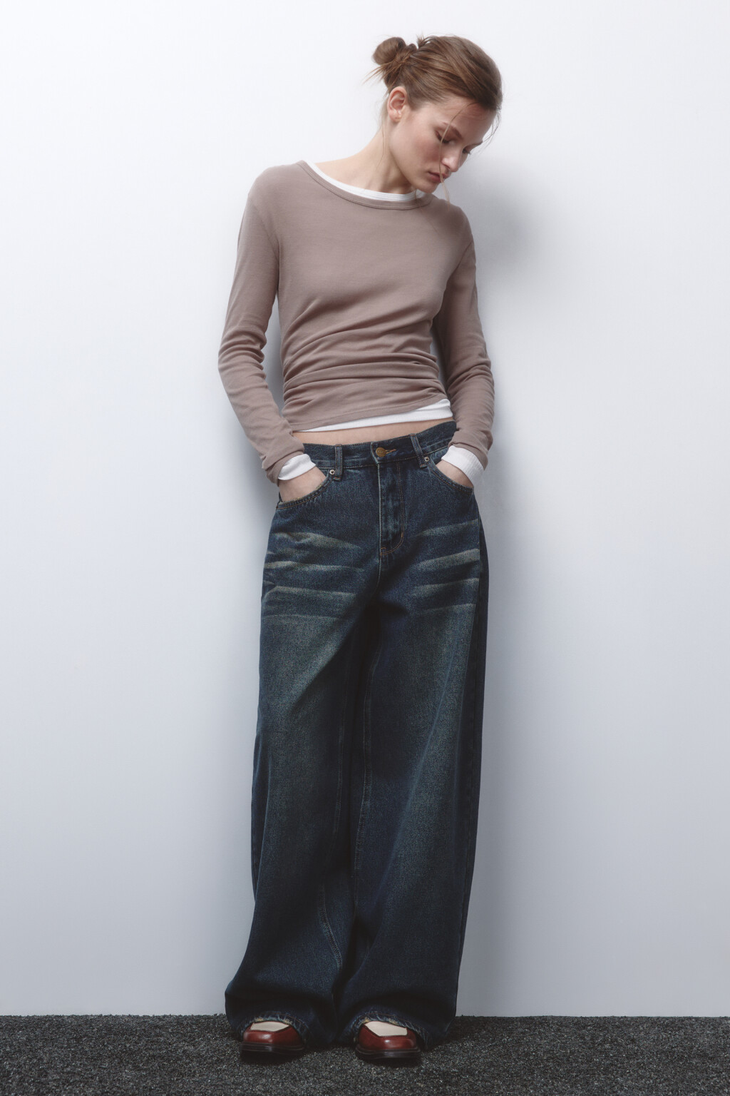 Джинсы baggy fit со средней посадкой - цвет синий - 5