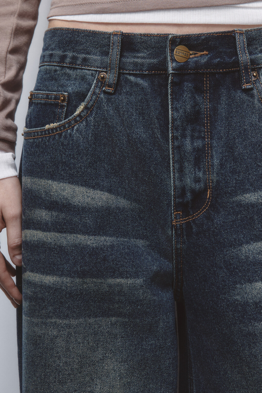 Джинсы baggy fit со средней посадкой - цвет синий - 6