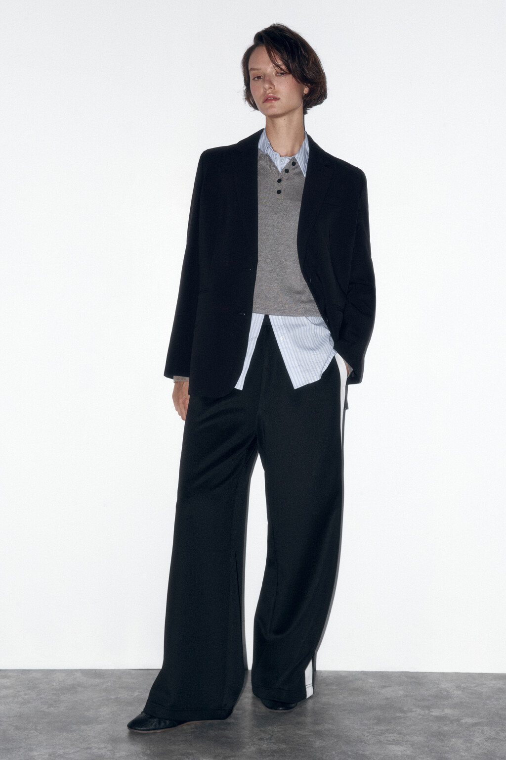 Пиджак прямой однобортный из костюмной ткани - цвет черный - 5