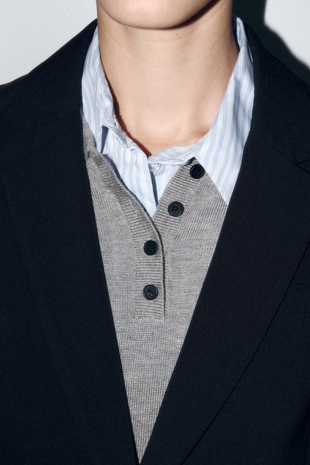 Пиджак прямой однобортный из костюмной ткани - цвет черный - 6