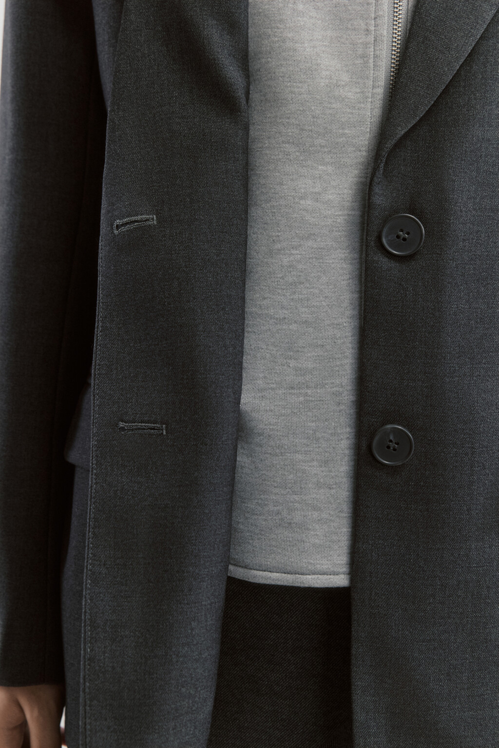 Пиджак oversize с имитацией худи с капюшоном - цвет серый - 7