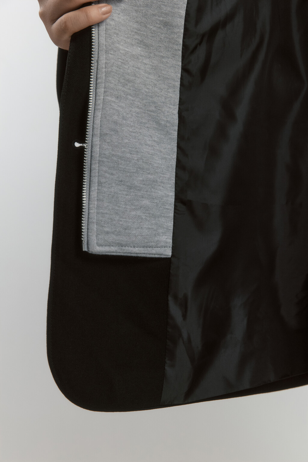 Пиджак однобортный с имитацией худи с капюшоном - цвет черный - 9