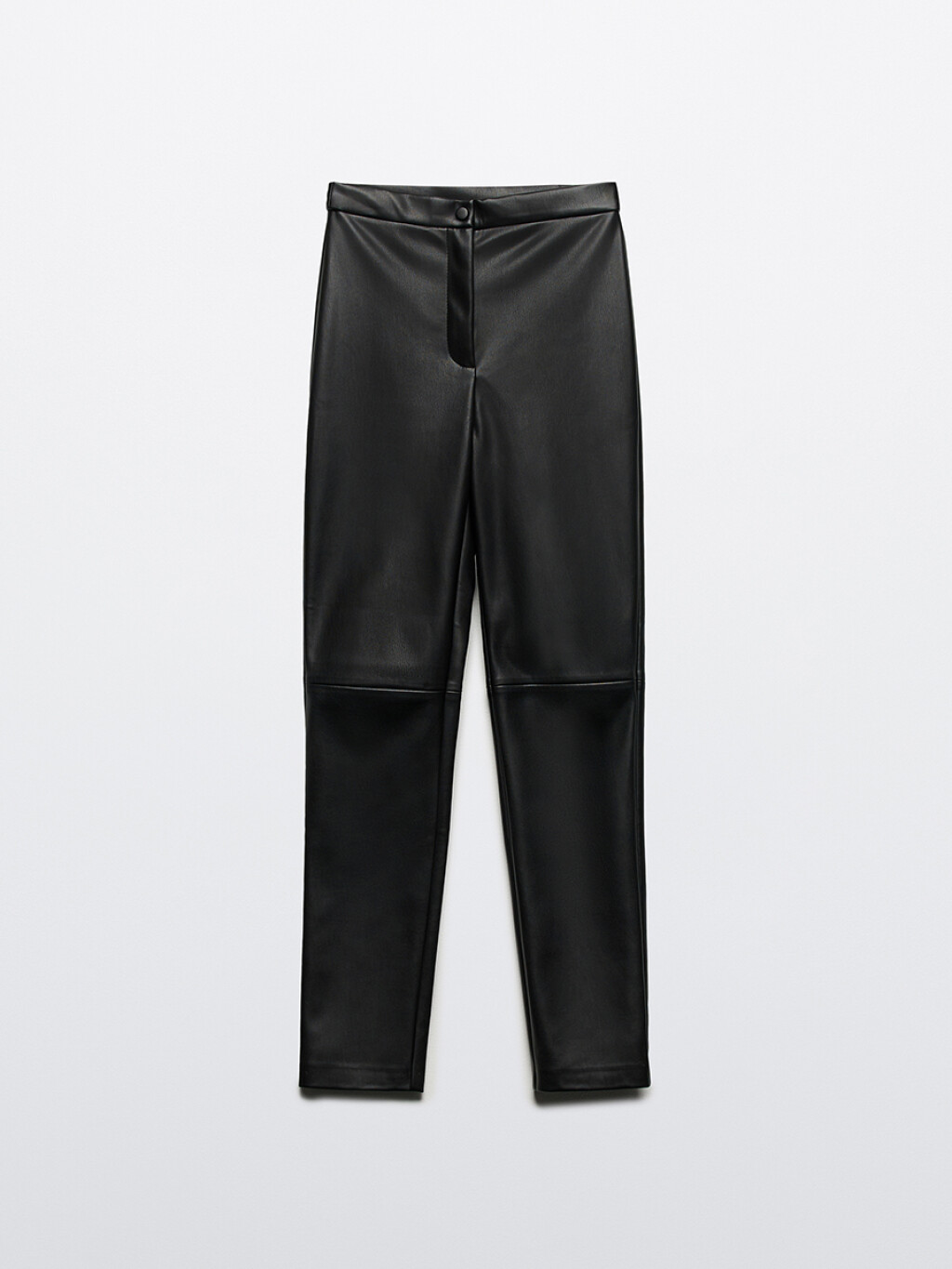 Брюки зауженные из искусственной кожи - цвет черный - 8