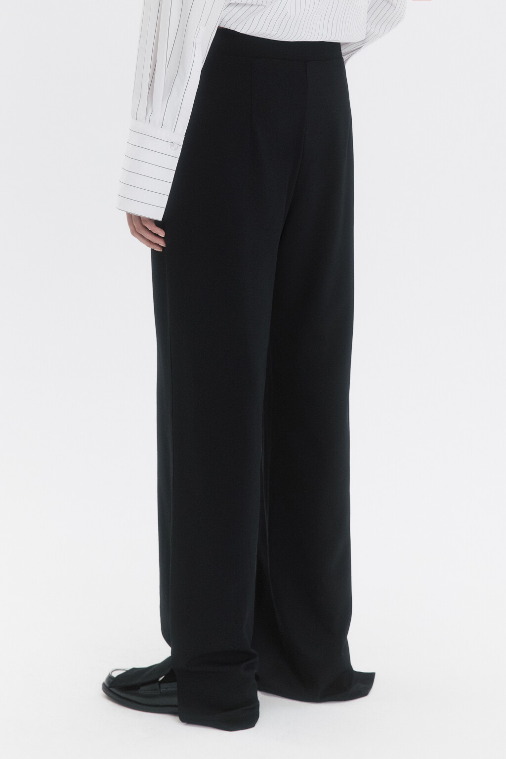 Брюки костюмные из эластичной ткани - цвет черный - 3