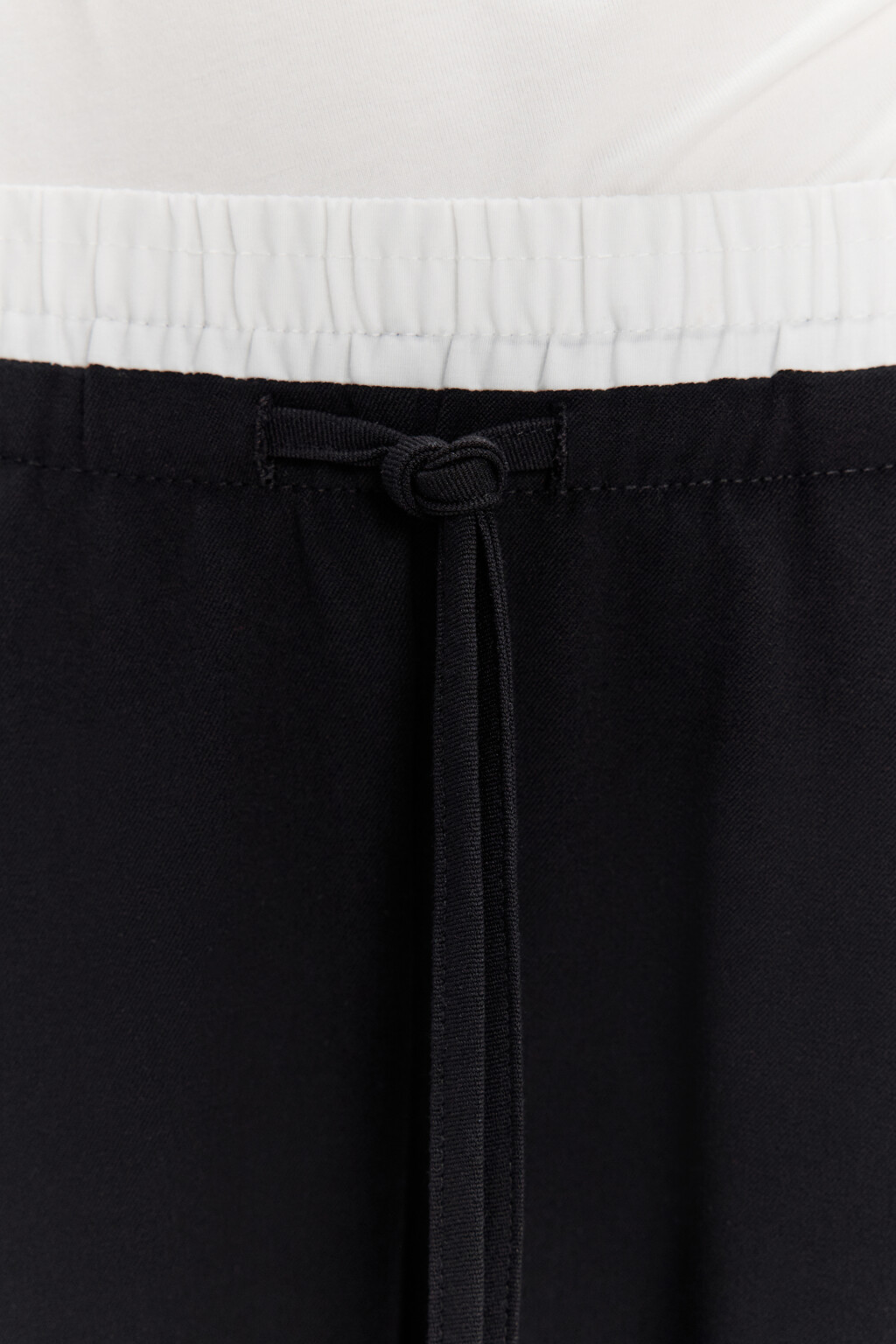 Брюки широкие костюмные с двойным поясом - цвет черный - 7