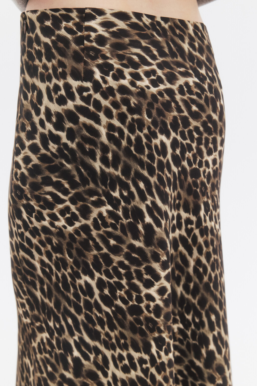 Юбка макси атласная с леопардовым принтом - цвет бежевый - 8