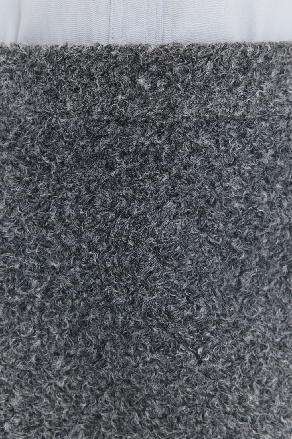 Юбка мини прямая из ткани букле - цвет серый - 7