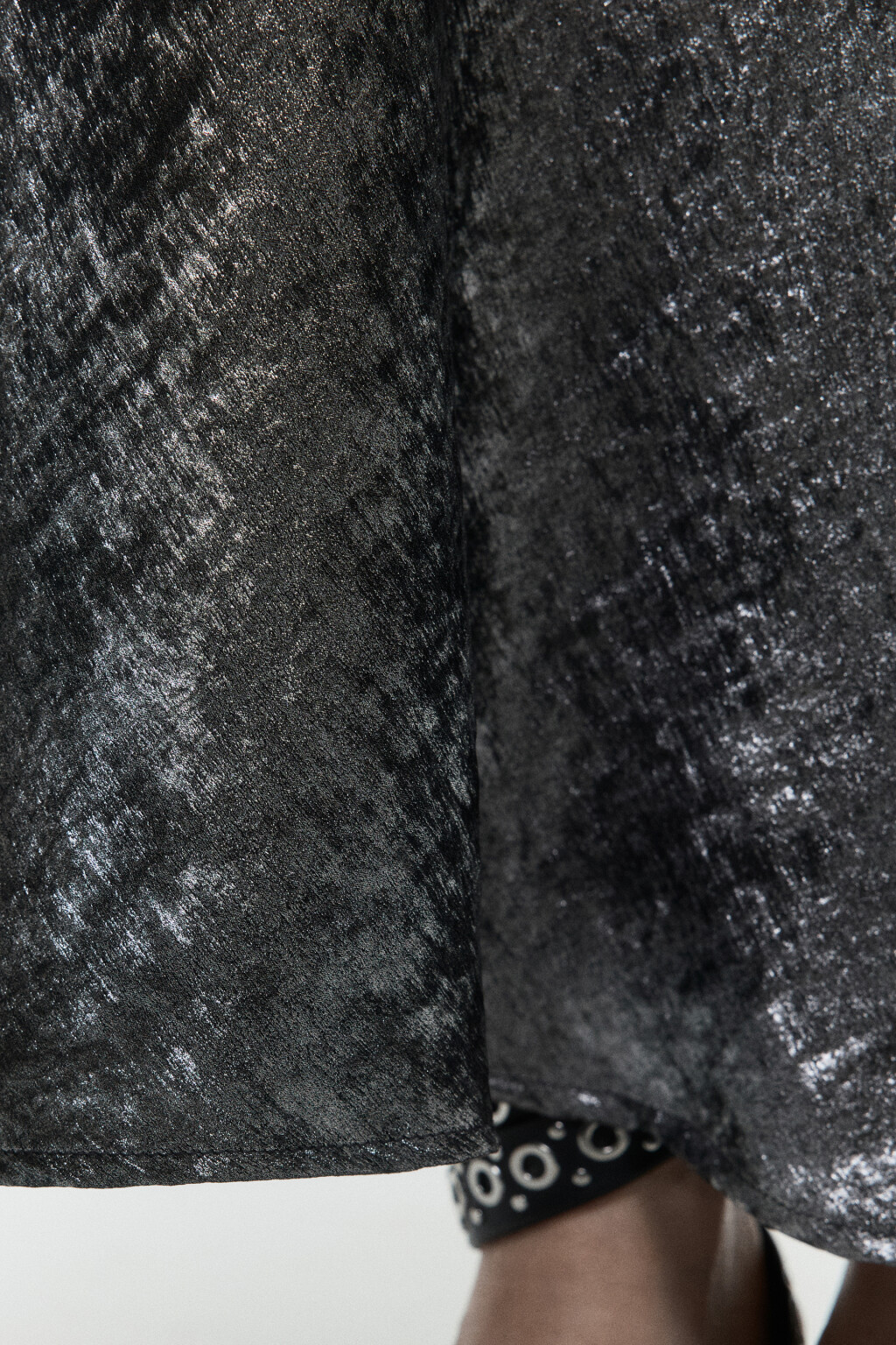 Юбка-годе макси из блестящей ткани - цвет серый - 7