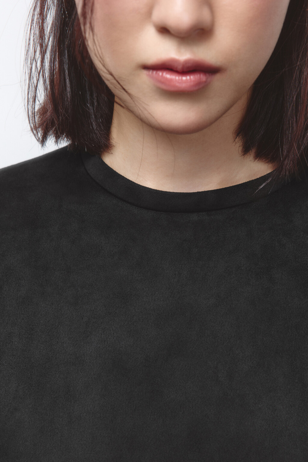 Платье мини из искусственной кожи и замши - цвет черный - 6