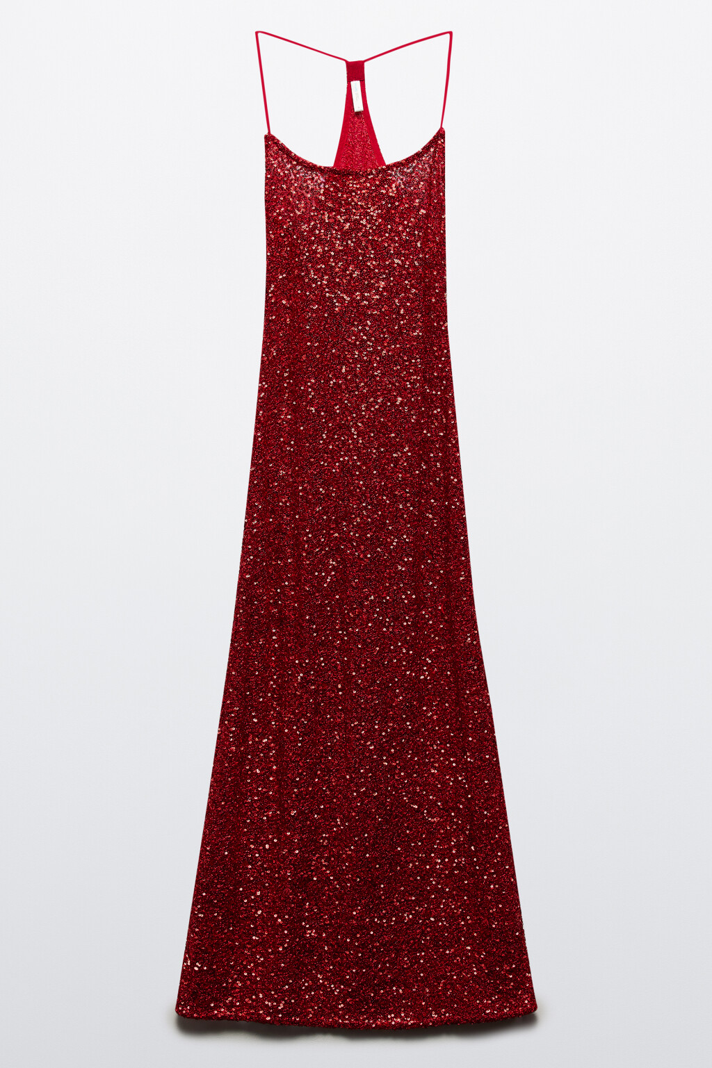Платье миди облегающее из сетки с пайетками - цвет красный - 8