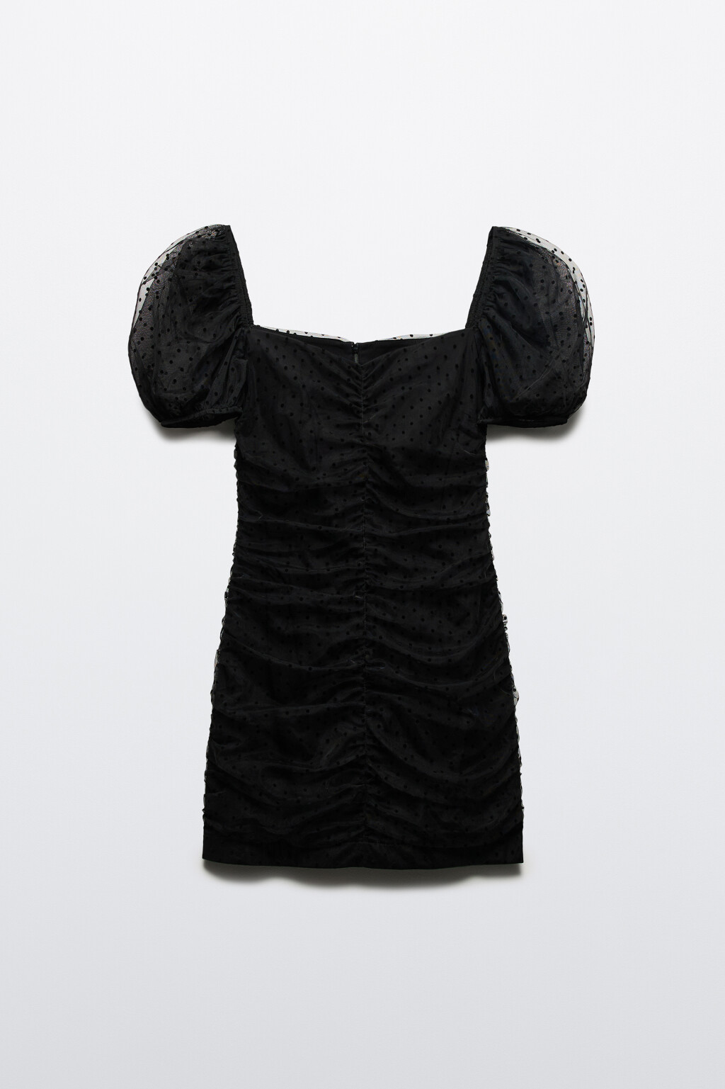 Платье мини из сетки с бархатным принтом - цвет черный - 8