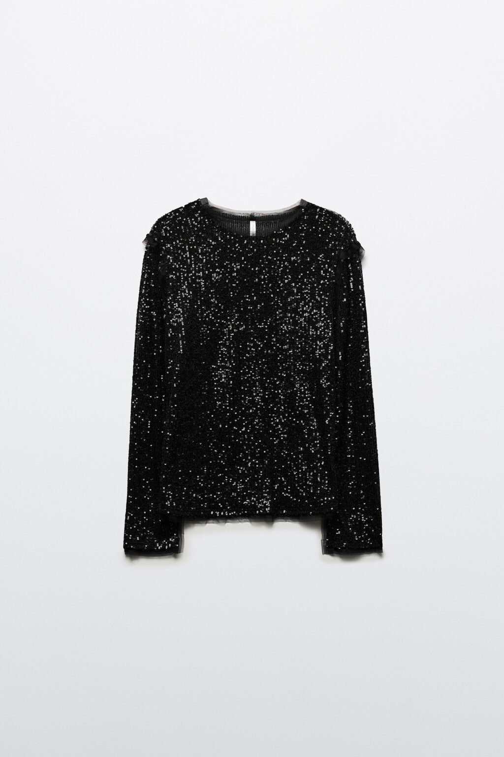 Лонгслив трикотажный с пайетками - цвет черный - 8