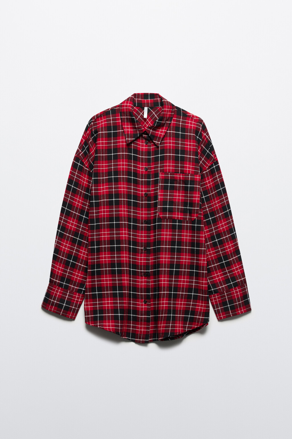 Рубашка оверсайз хлопковая в клетку - цвет красный - 8