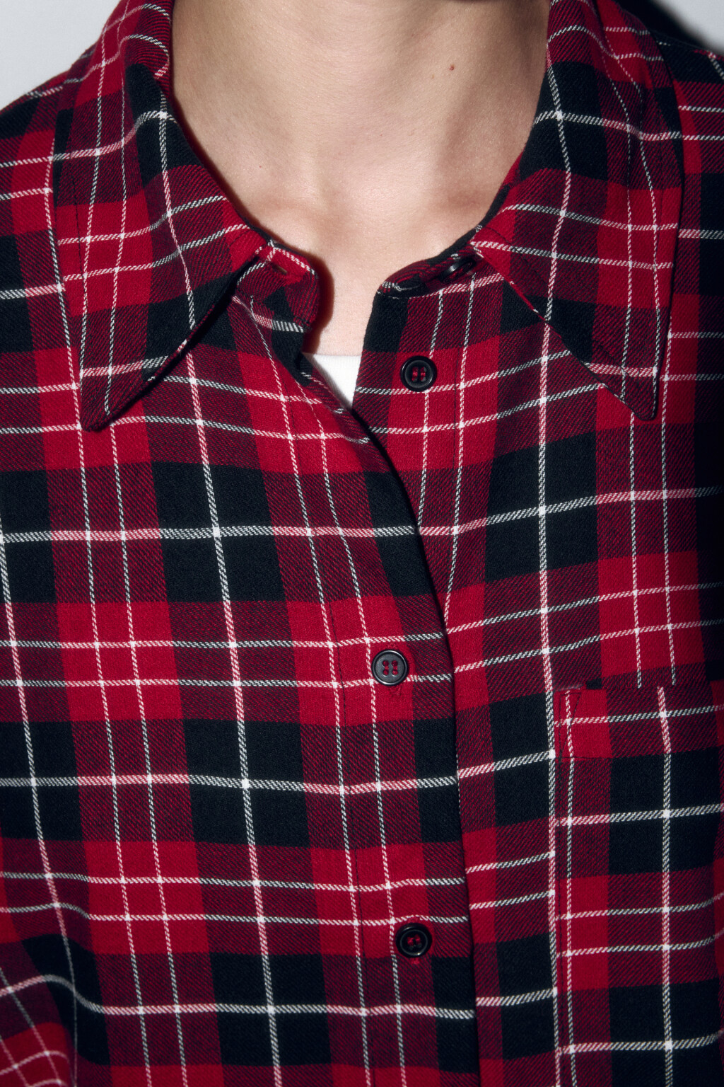 Рубашка оверсайз хлопковая в клетку - цвет красный - 6