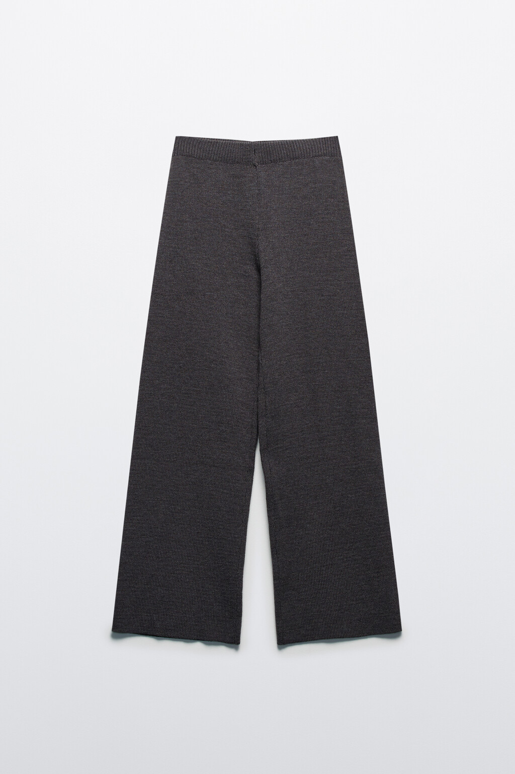 Брюки вязаные в рубчик со средней посадкой - цвет серый - 8