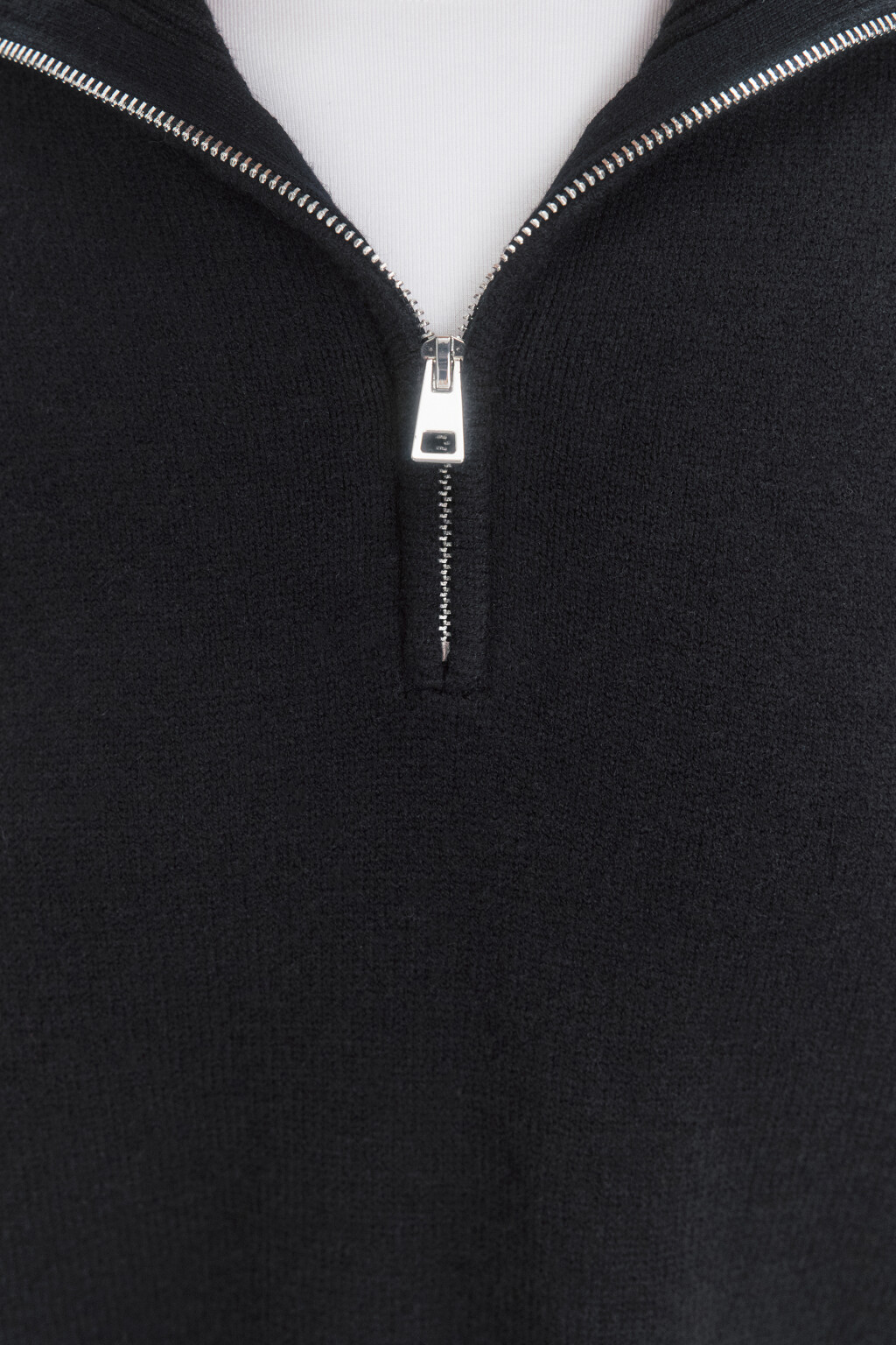 Джемпер вязаный с воротником на молнии - цвет черный - 6