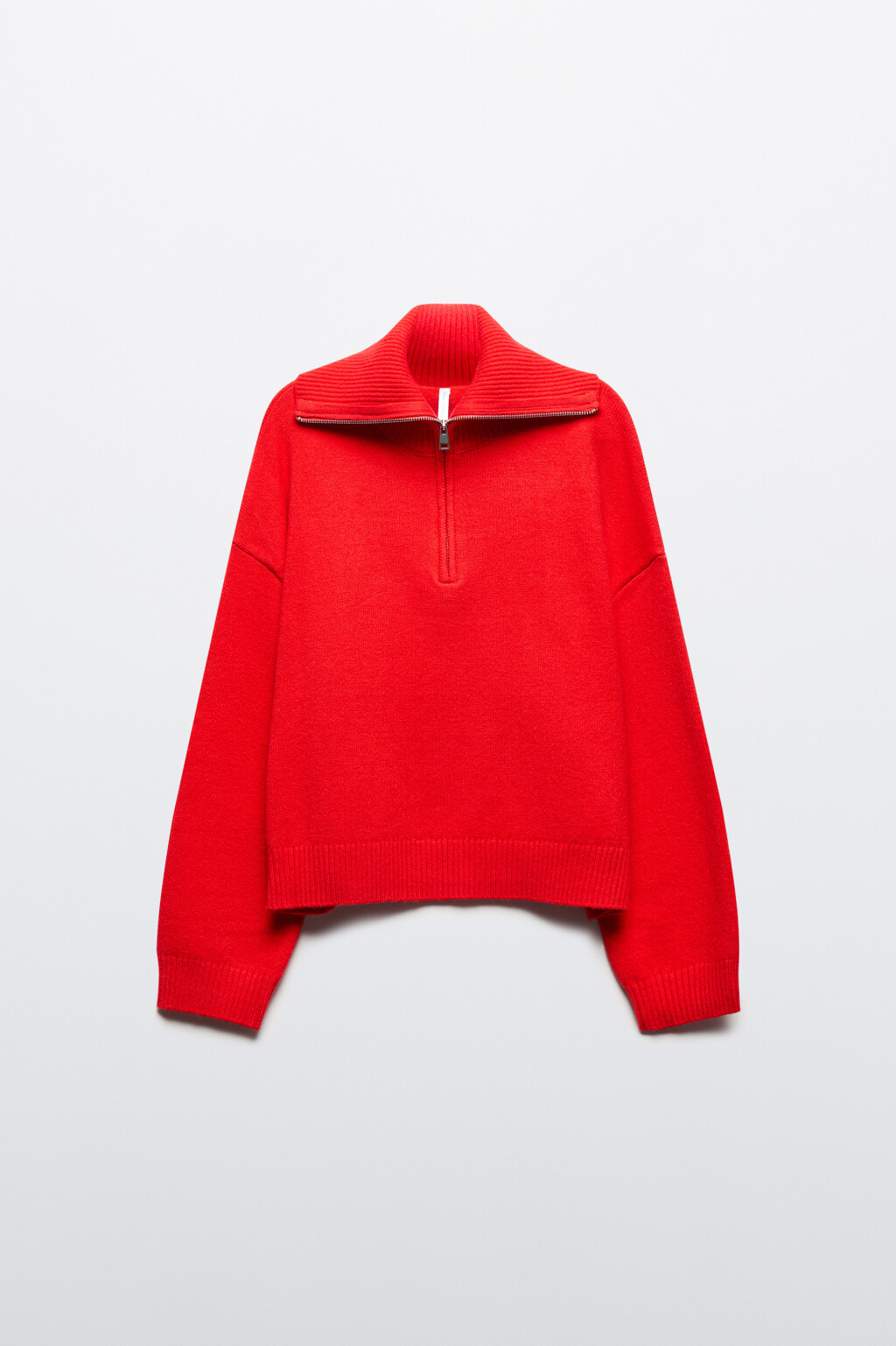 Джемпер вязаный с воротником на молнии - цвет красный - 9