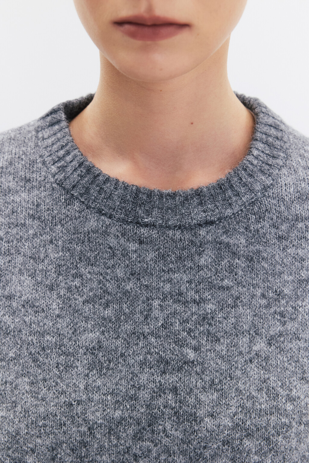 Джемпер толстой вязки с шерстью - цвет серый - 10