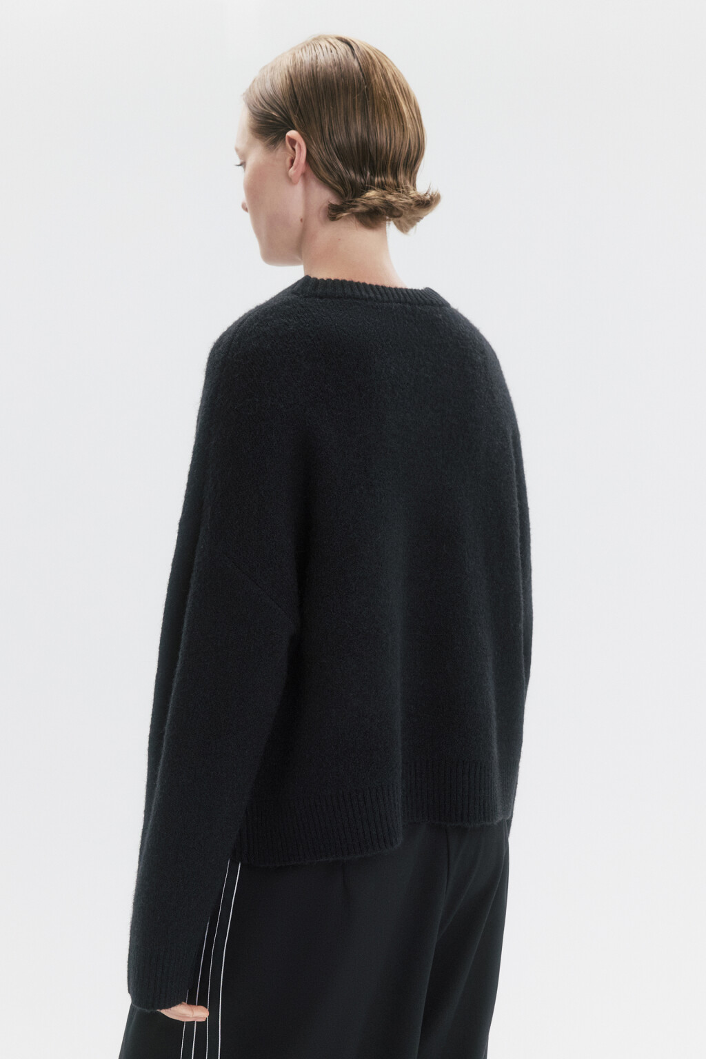 Джемпер толстой вязки с шерстью - цвет черный - 4