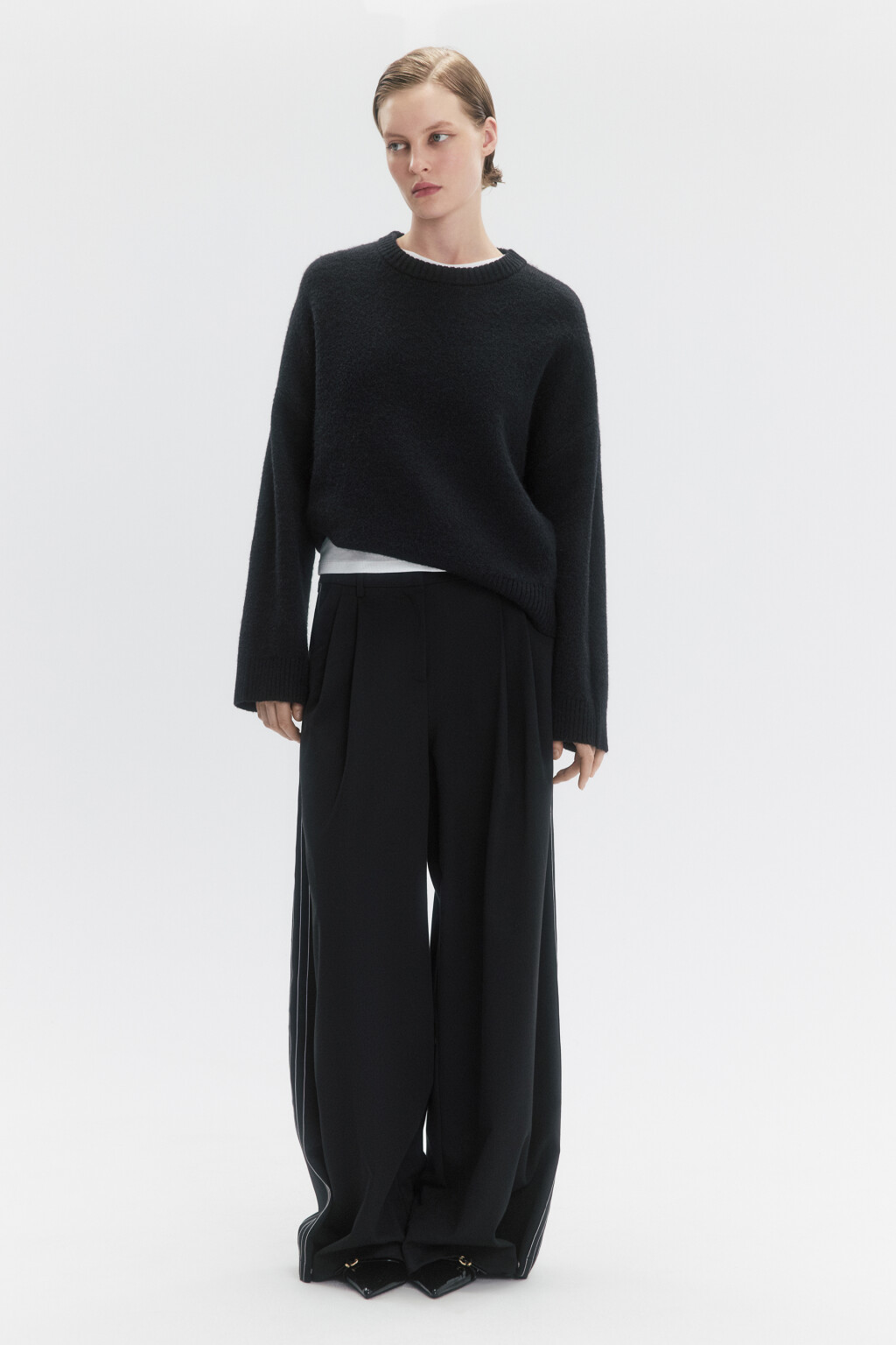 Джемпер толстой вязки с шерстью - цвет черный - 5
