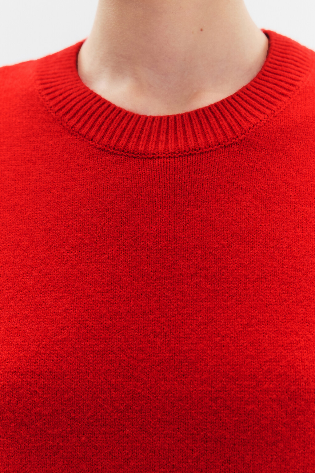 Джемпер вязаный свободного кроя - цвет красный - 10