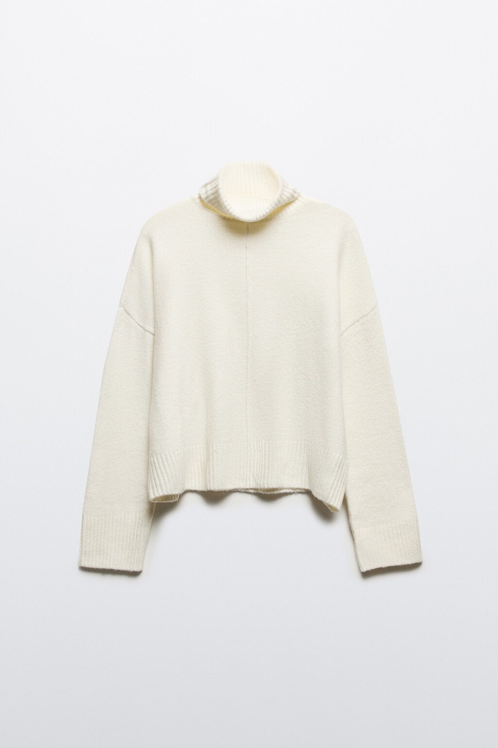 Свитер толстой вязки с воротником-стойкой - цвет молочный - 8