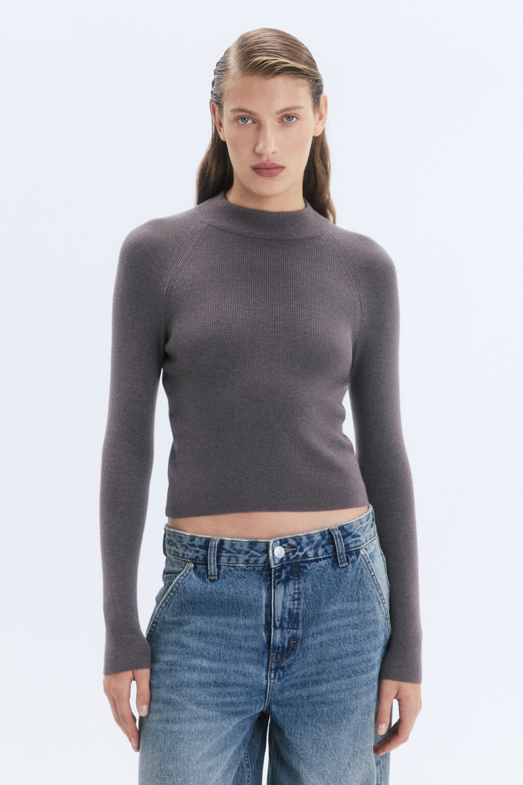 Водолазка вискозная с коротким воротником - цвет бежевый - 2