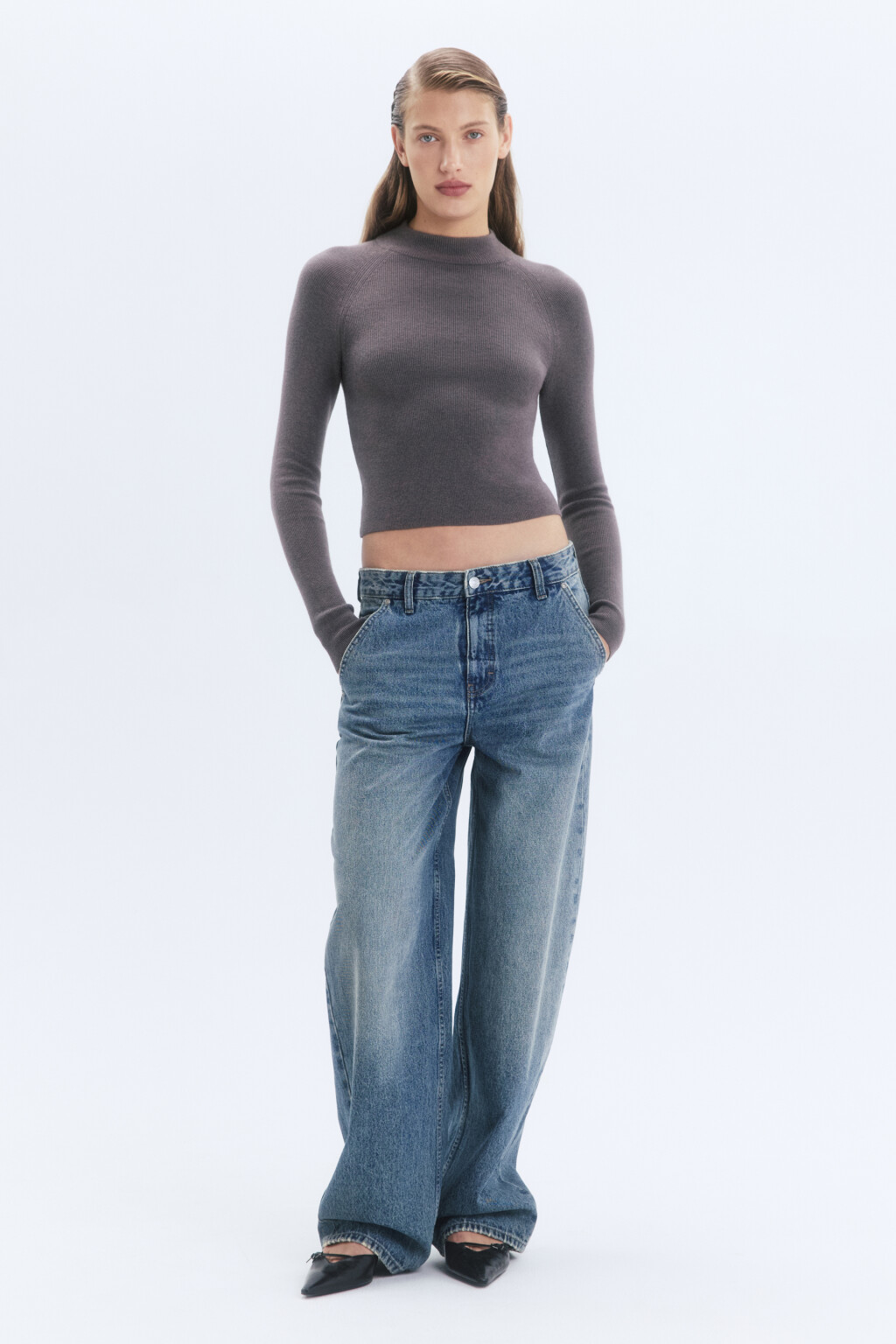 Водолазка вискозная с коротким воротником - цвет бежевый - 5