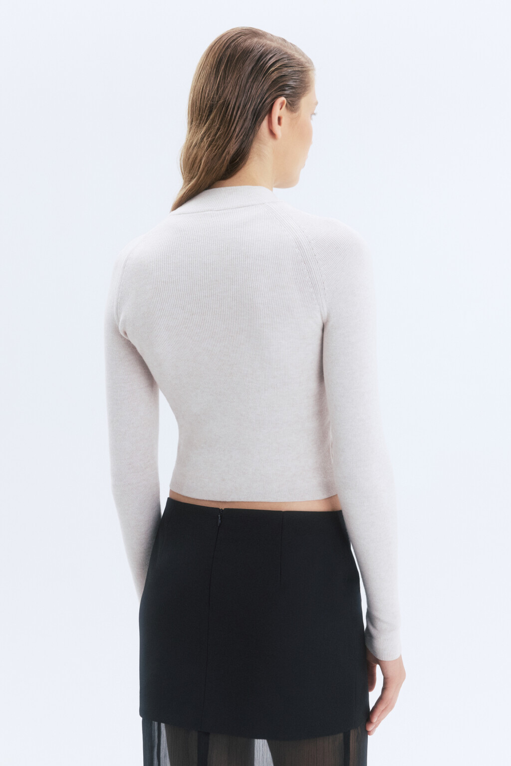 Водолазка вискозная с коротким воротником - цвет бежевый - 4