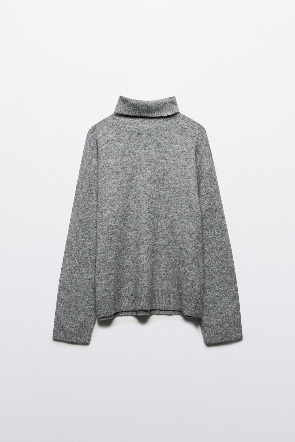 Свитер тонкой вязки с воротником - цвет серый - 8