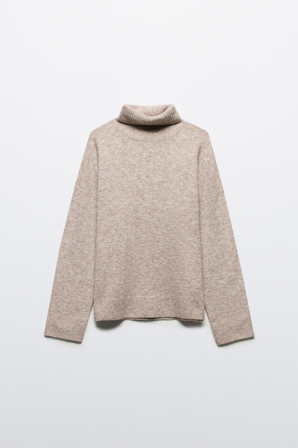 Свитер тонкой вязки с воротником - цвет бежевый - 8