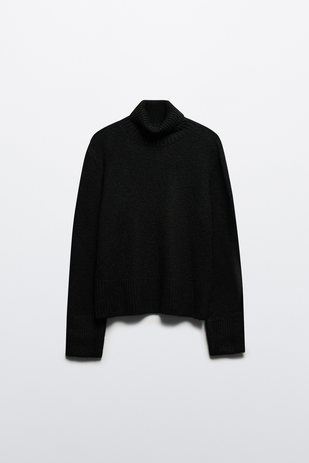 Свитер с горлом укороченный в полоску - цвет черный - 9