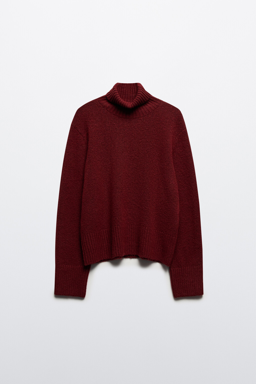 Свитер с горлом укороченный в полоску - цвет бордовый - 9