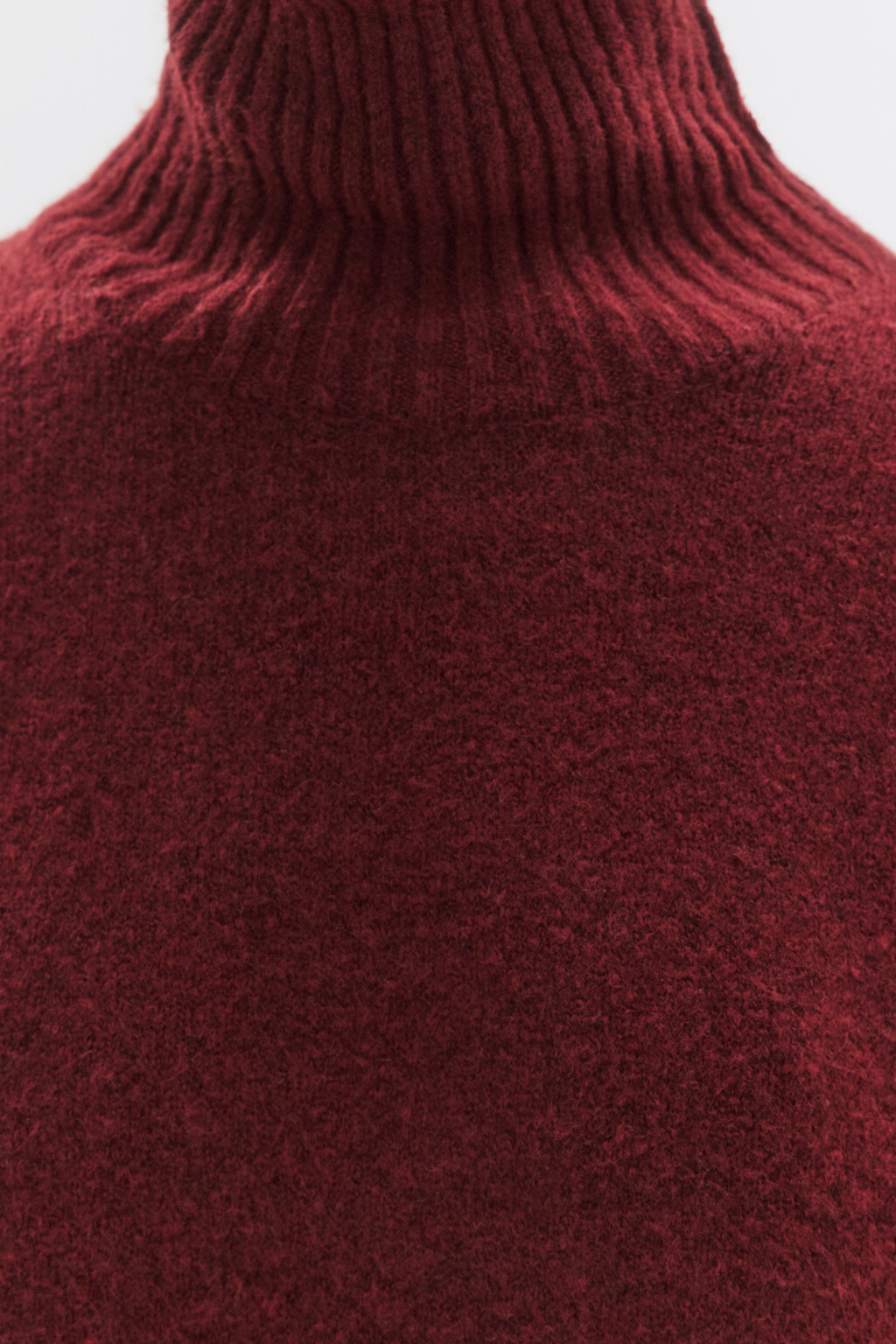 Свитер с горлом укороченный в полоску - цвет бордовый - 6