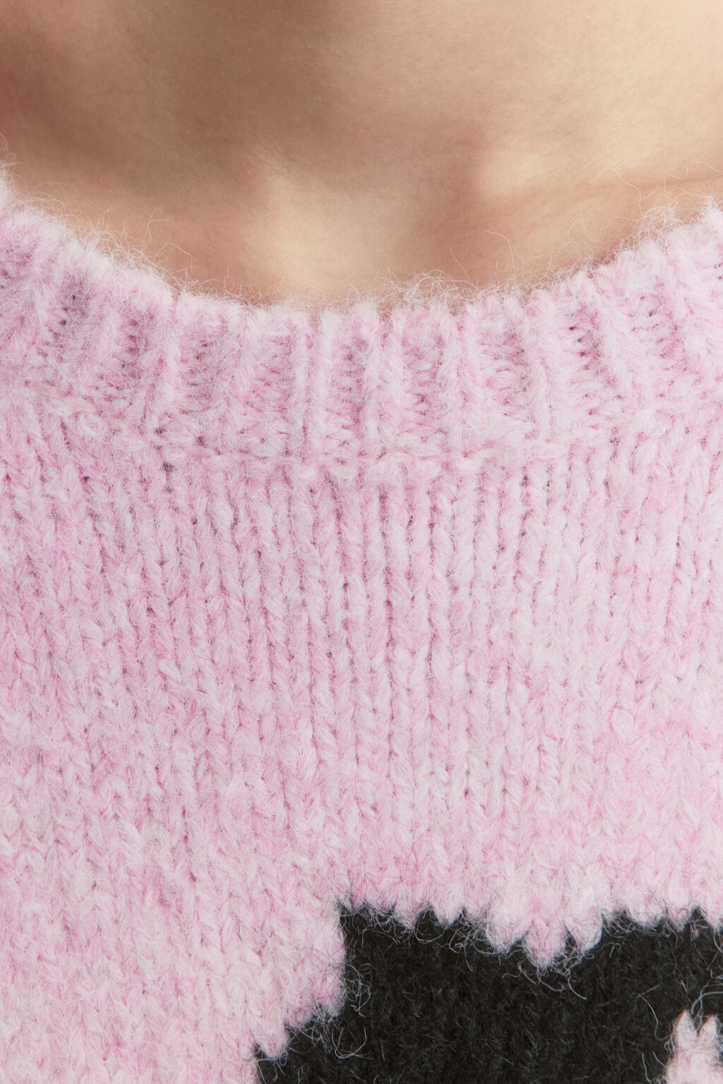 Джемпер вязаный теплый с рисунком - цвет розовый - 8