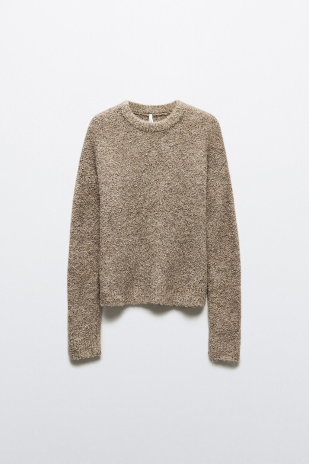 Джемпер пушистый вязаный с шерстью - цвет бежевый - 10