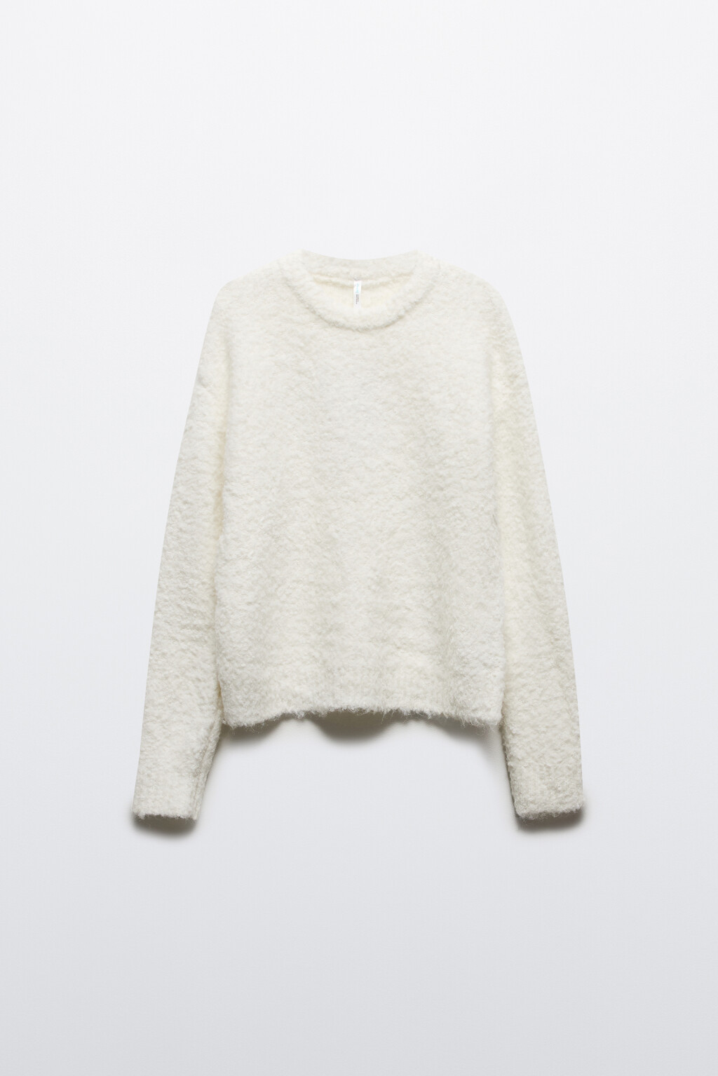 Джемпер пушистый вязаный с шерстью - цвет молочный - 11