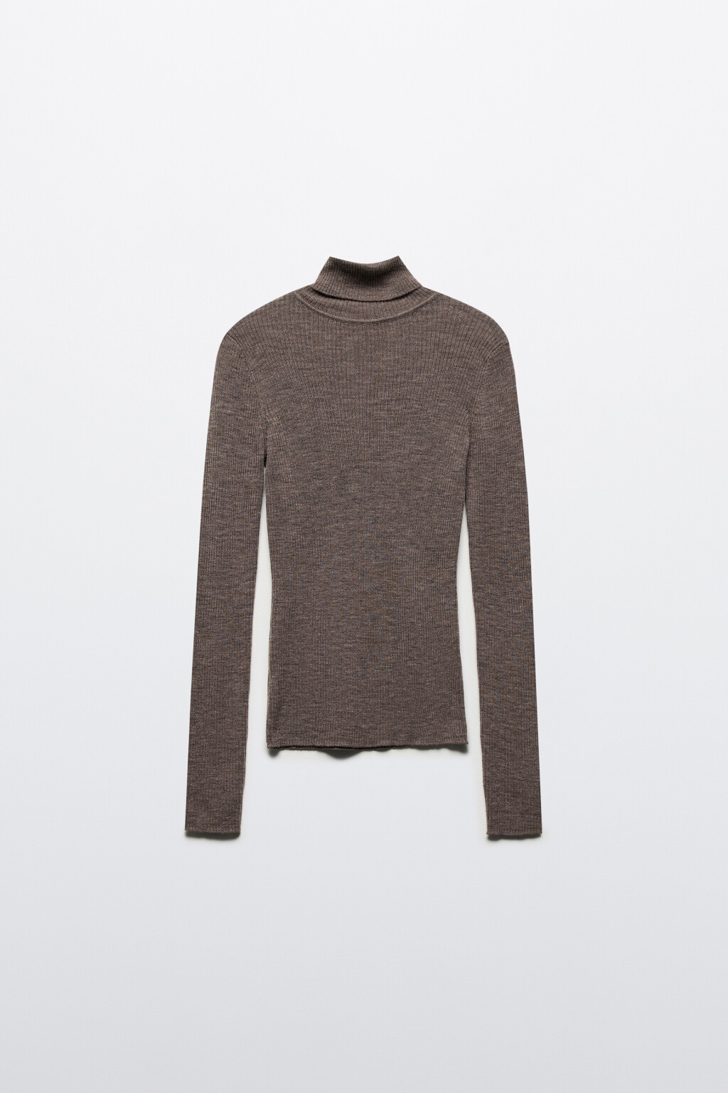 Водолазка тонкой вязки из шерсти мериноса - цвет бежевый - 8