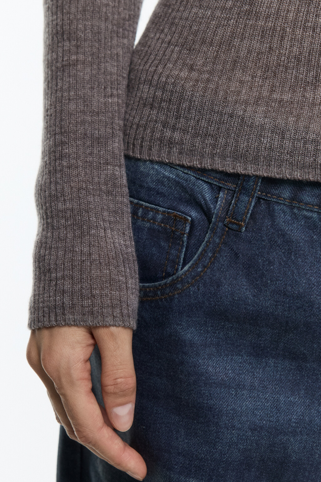 Водолазка тонкой вязки из шерсти мериноса - цвет бежевый - 7