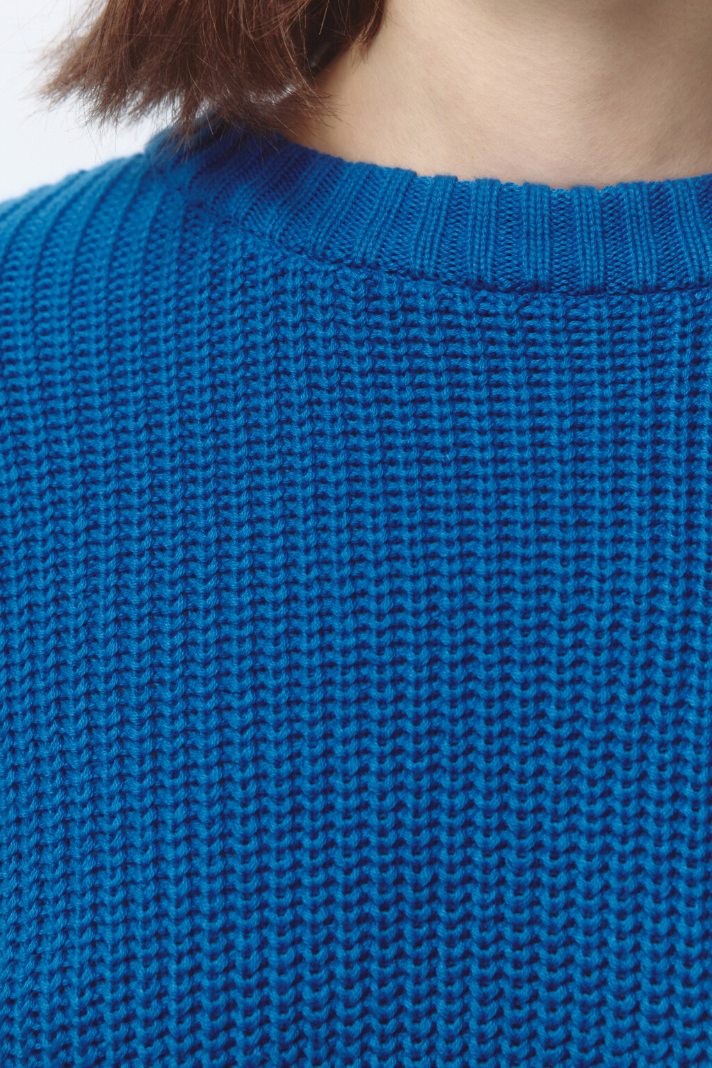 Джемпер толстой вязки из хлопковой пряжи - цвет синий - 7