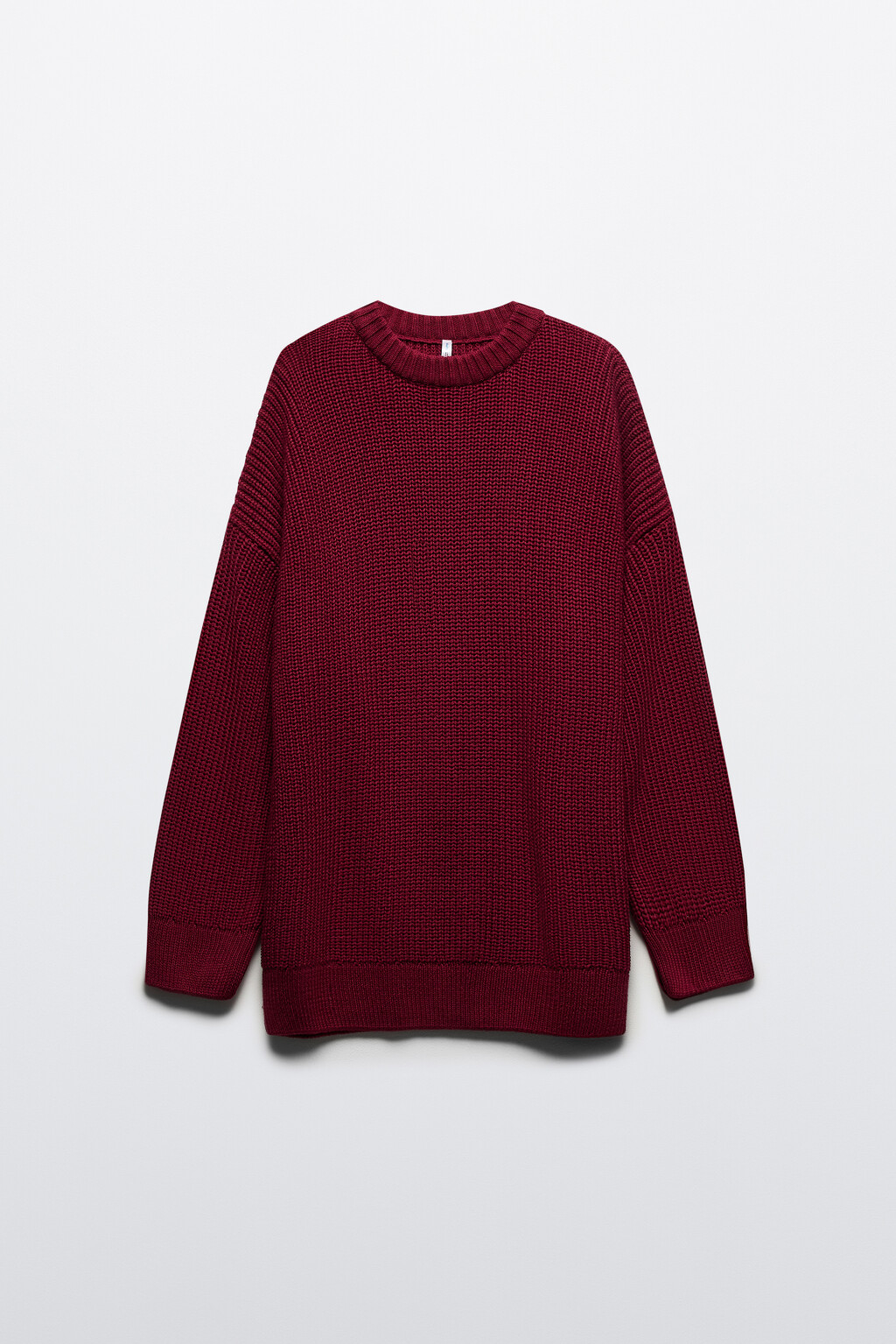 Джемпер толстой вязки из хлопковой пряжи - цвет бордовый - 8