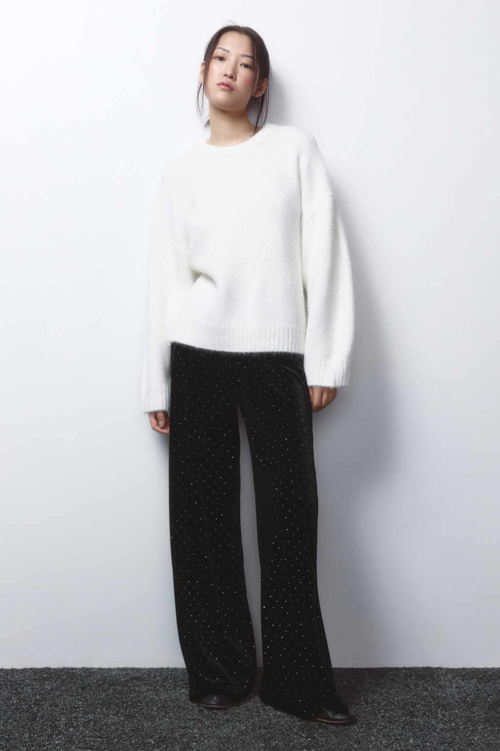 Джемпер свободный крупной вязки - цвет молочный - 5