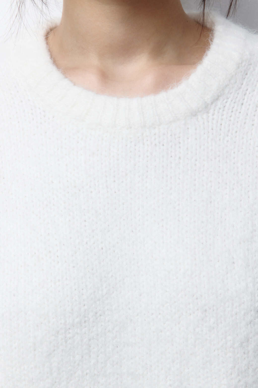 Джемпер свободный крупной вязки - цвет молочный - 6