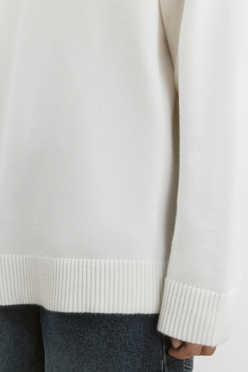 Джемпер-поло вязаный с вышивкой на груди - цвет молочный - 7