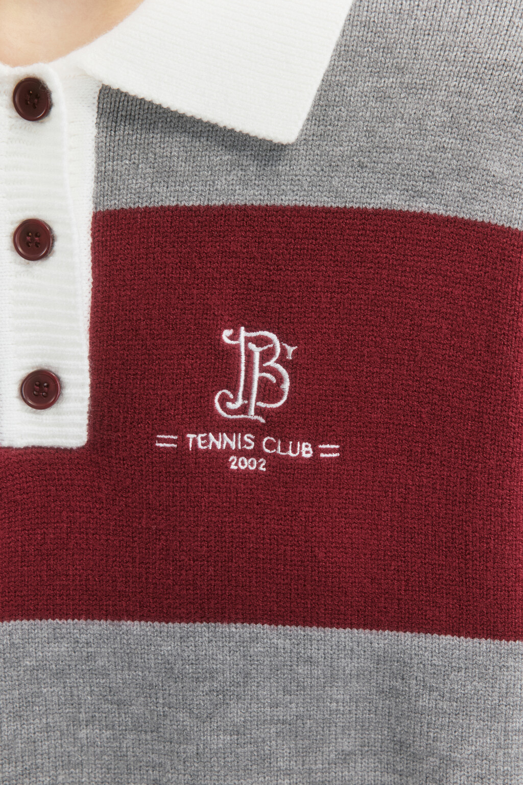 Джемпер-поло вязаный с вышивкой на груди - цвет красный - 7